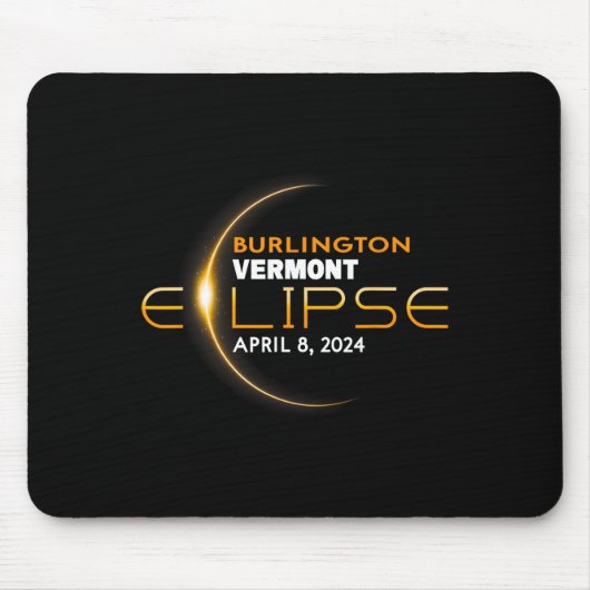 Tapis De Souris Vermont Total Solar Eclipse 2024 (Devant)