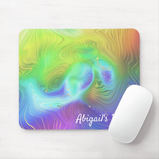 Tapis De Souris Vernis or et arc-en-ciel (Avec souris)