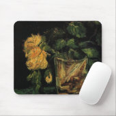 Tapis De Souris Verre avec Roses par Vincent van Gogh (Avec souris)