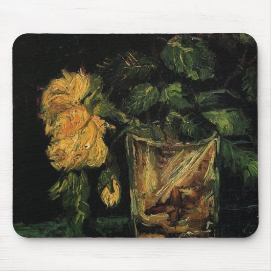 Tapis De Souris Verre avec Roses par Vincent van Gogh (Devant)
