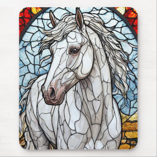 Tapis De Souris Verre coloré Cheval Blanc