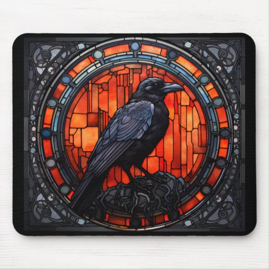 Tapis De Souris Verre Éffrayant Raven (Devant)
