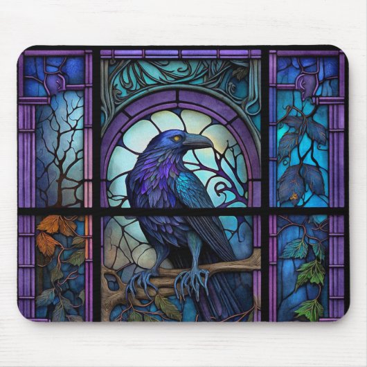 Tapis De Souris Verre Éffrayant Raven (Devant)