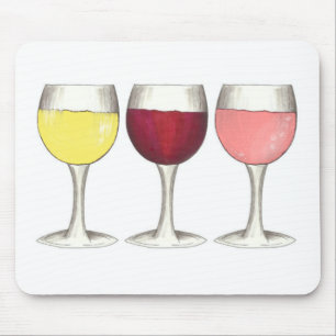Tapis De Souris Verre Rouge Blanc Rosé Verres Vin Vin Louveur de v