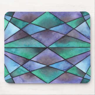Tapis De Souris Verre souillé de vert bleu
