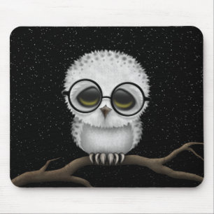Tapis De Souris Verres de port de bébé de hibou mignon de Milou