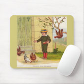 Tapis De Souris vers 1900 Alimenter les poulets (Avec souris)
