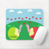 Tapis De Souris Vers de terre amoureux : (Avec souris)