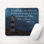 Tapis De Souris Verset biblique phare (Avec souris)