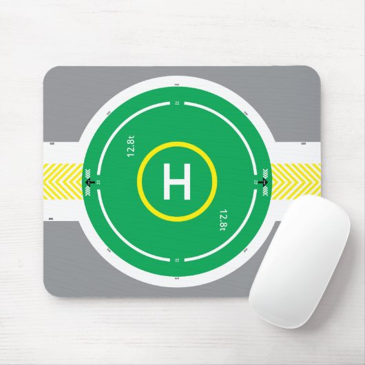 Tapis de souris vert 2 d'hélipont (Avec souris)