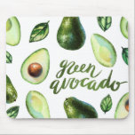 Tapis De Souris Vert aquarelle Avocado Moderne Calligraphie<br><div class="desc">Aquarelle mousepad avec illustrations d'avocat et calligraphie moderne. Cette mousepad à l'avocat sera parfait comme cadeau.</div>