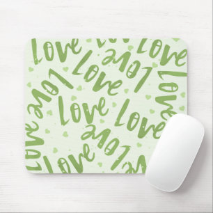 TAPIS DE SOURIS VERT AVEC LA MAIN DESSINÉE AMOUR RANDOM
