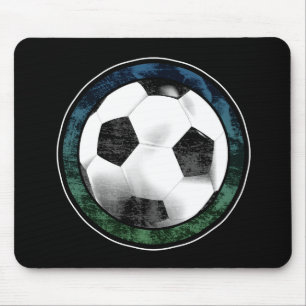 Tapis De Souris Vert bleu Mousepad d'emblème du football