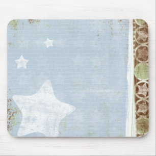 Tapis De Souris Vert Brown Bleu Bleu Étoiles Mousepad Souris
