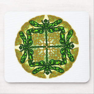 Tapis De Souris Vert celtique de libellules
