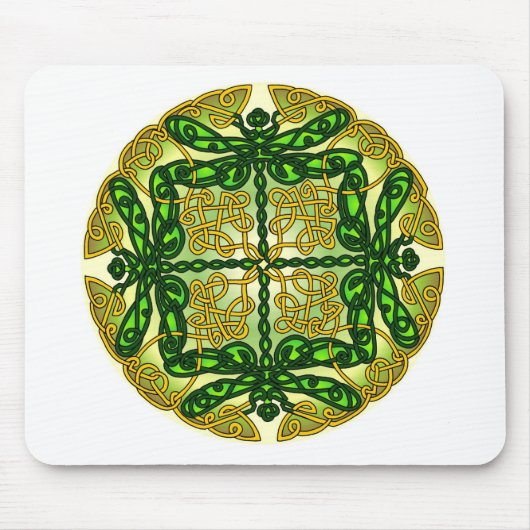 Tapis De Souris Vert celtique de libellules (Devant)