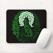 Tapis De Souris Vert celtique de loup/lune (Avec souris)