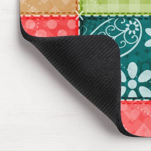 Tapis De Souris Vert chaux mignonne, turquoise et rouge écarlate (Coin)