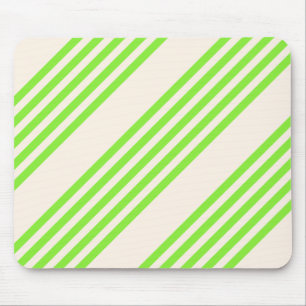 Tapis De Souris Vert citron vert et beige cinq rayures motif