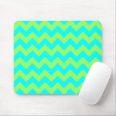 Tapis De Souris Vert clair et zigzag aqua (Avec souris)