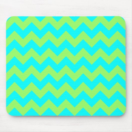 Tapis De Souris Vert clair et zigzag aqua (Devant)