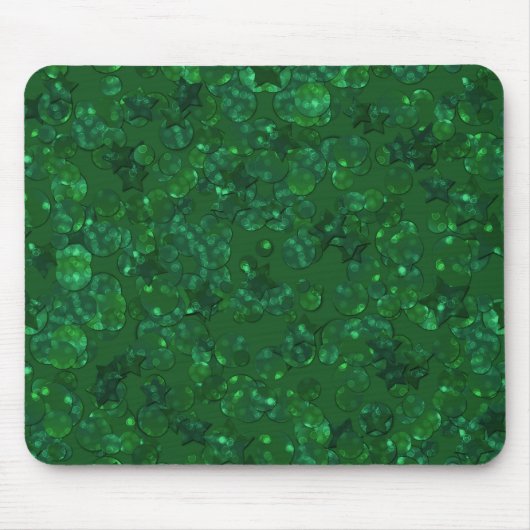 Tapis De Souris Vert, confetti, parties scintillant (Devant)