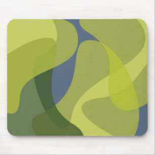 Tapis De Souris Vert, cool, tendance, formes ondulées modernes