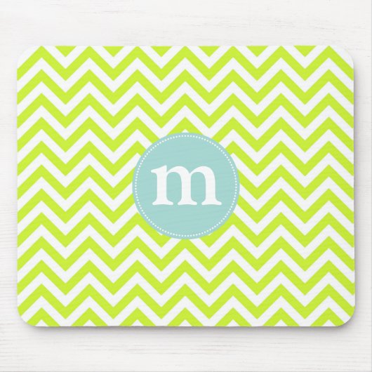 Tapis De Souris Vert de chaux moderne Chevron personnalisé (Devant)