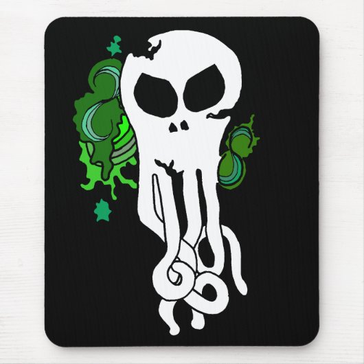 Tapis De Souris Vert de crâne d'Octo (Devant)
