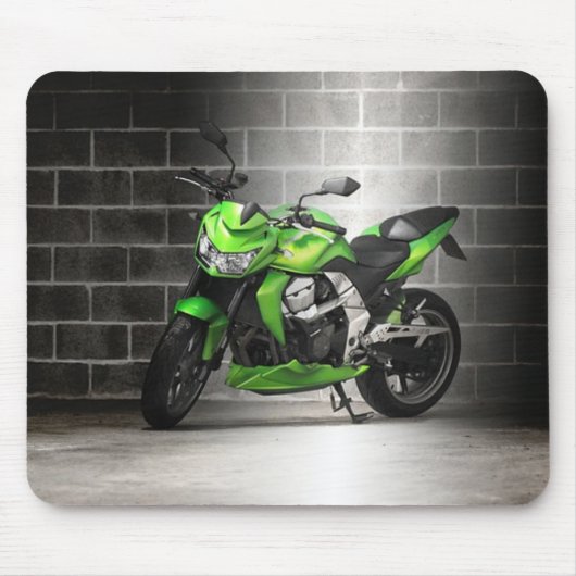Tapis de souris vert de moto (Devant)