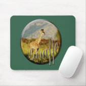 Tapis De Souris Vert de mousepads de safari de faune de bébé de (Avec souris)