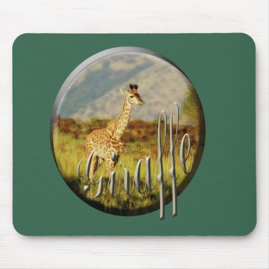 Tapis De Souris Vert de mousepads de safari de faune de bébé de (Devant)