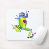 Tapis De Souris Vert de ressort de grenouille (Avec souris)