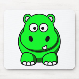 Tapis De Souris Vert d'hippopotame