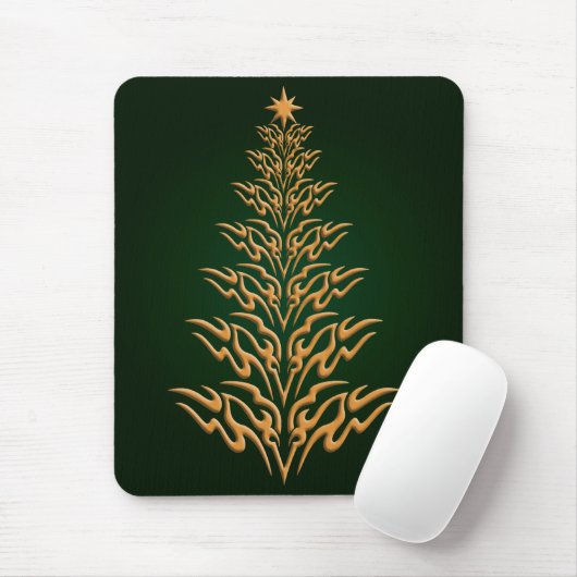 Tapis De Souris Vert élégant Arbre de Noël Pad Souris (Avec souris)