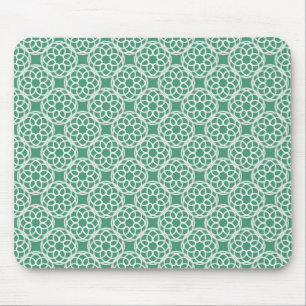 Tapis De Souris Vert émeraude blanc motif géométrique sans couture