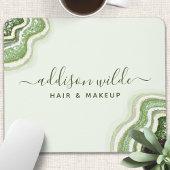 Tapis De Souris Vert émeraude Paillettes Agate Géode Luxe Chic