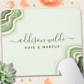 Tapis De Souris Vert émeraude Paillettes Agate Géode Luxe Chic