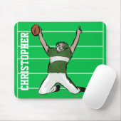 Tapis De Souris Vert et blanc faits sur commande de touchdown de (Avec souris)