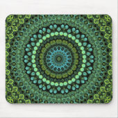 Tapis De Souris Vert et bleu Peacock Mandala Design (Devant)