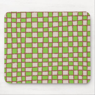 Tapis De Souris Vert et Brown damier Motif classique