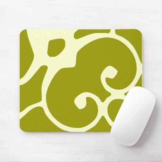 Tapis De Souris vert et mousepad de conception d'ivoire (Avec souris)