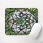Tapis de souris vert foncé jaune design abstrait (Avec souris)