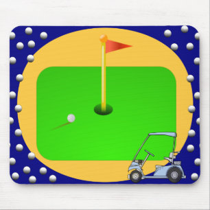 Tapis De Souris Vert jouant au golf