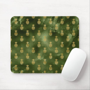 Tapis De Souris Vert Jungle Jaune Ananas Fruit Tropical