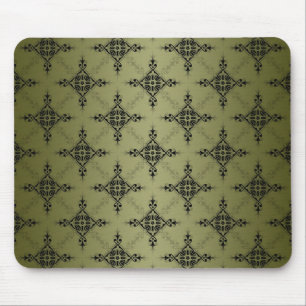 Tapis De Souris Vert olive et damassé noir