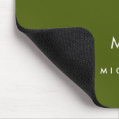 Tapis De Souris Vert olive | Monogramme Moderne (Coin)