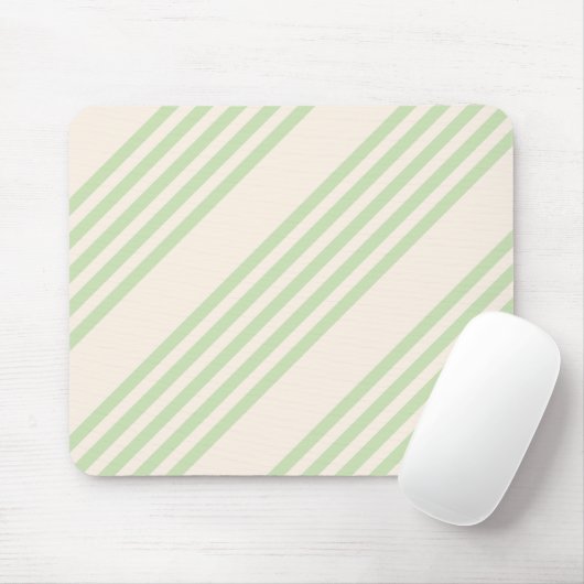 Tapis De Souris Vert pâle et beige cinq rayures motif (Avec souris)
