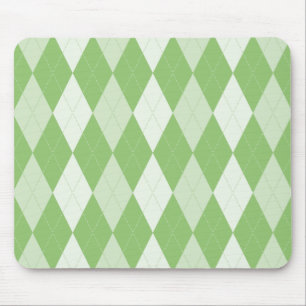Tapis De Souris Vert pistache Argyle Pâle Vert Petit Diamant Sh