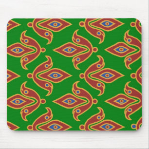 Tapis De Souris Vert, Rouge, Fleur de lys Mousepad